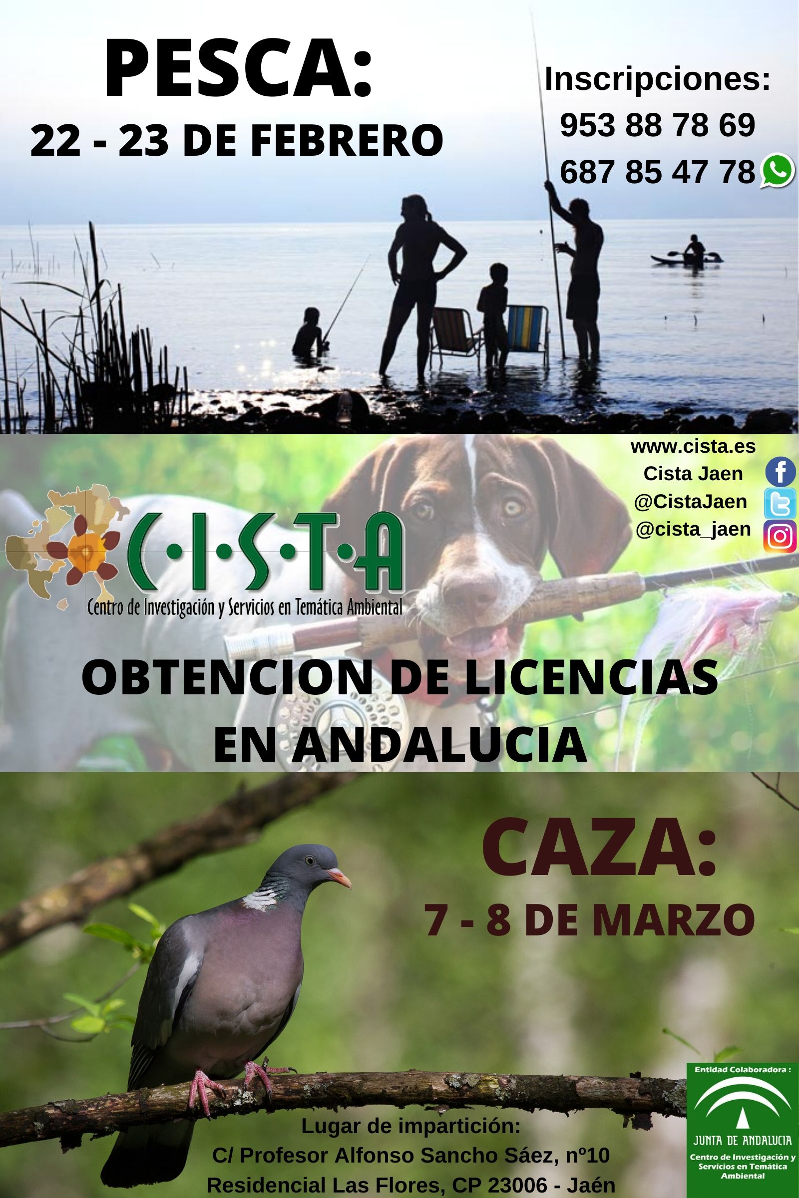 Convocatoria para la obtención de las licencias de pesca continental y caza en Andalucía CISTA