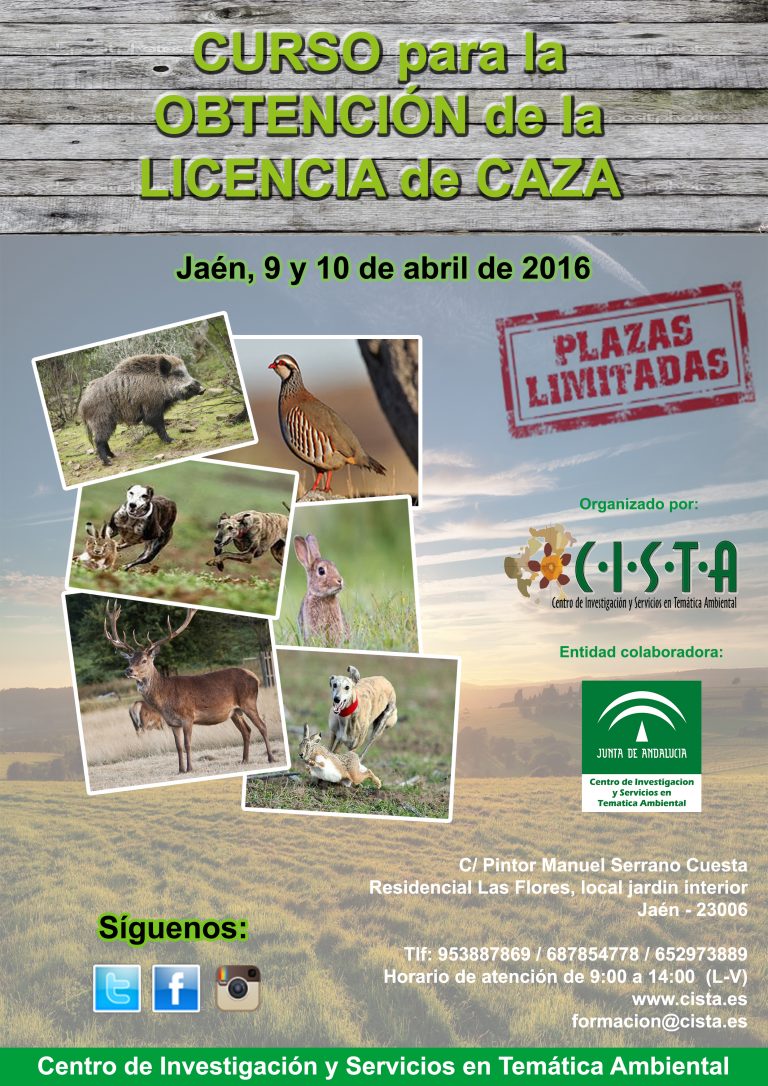 Nuevo curso para la obtención de la licencia de caza en Andalucía CISTA Centro de Nuevo curso para la obtención de la licencia de caza en Andalucía CISTA Centro de